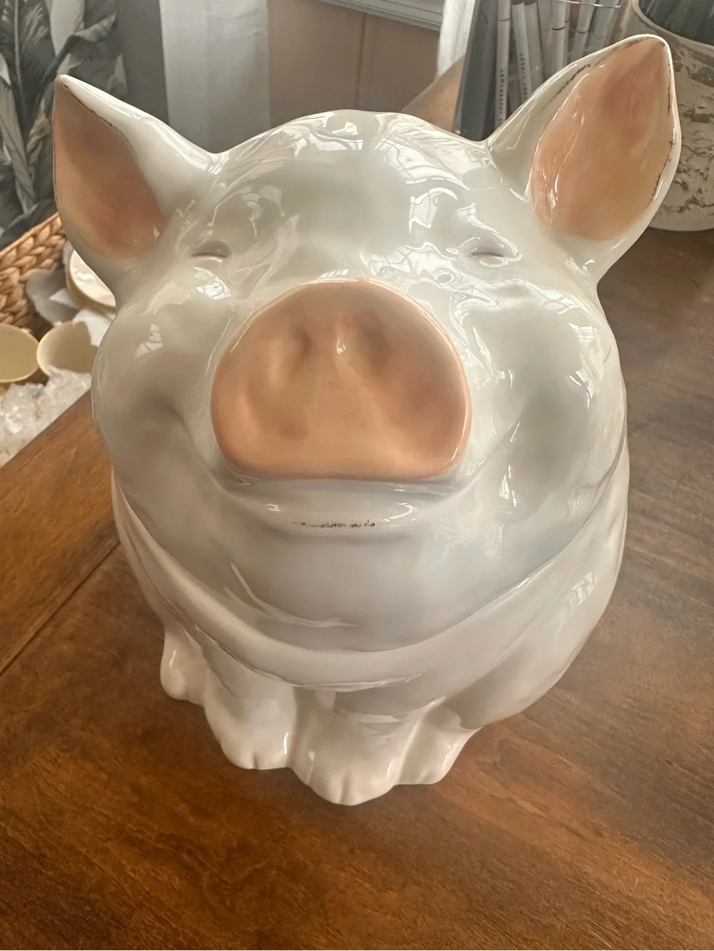 Pier 1 Imports 2000s Smiling Piggie Cookie Jar - Picture 1 of 4